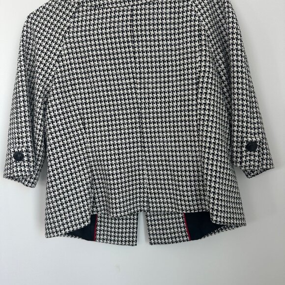 White House Black Market Houndstooth Blazer & Skirt Set | Classic Black & White - Picture 4 of 14
